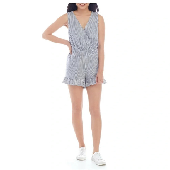 TRUE CRAFT Woven Ruffle Hem Romper, NWT, Size XS, Cotton/Viscose Blend - Picture 1 of 7